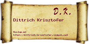 Dittrich Krisztofer névjegykártya
