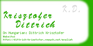krisztofer dittrich business card